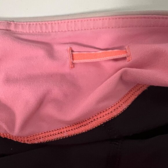 Lululemon Run Inspire Crop II Leggings Black Peach Coral Pink size 6 - Picture 9 of 11